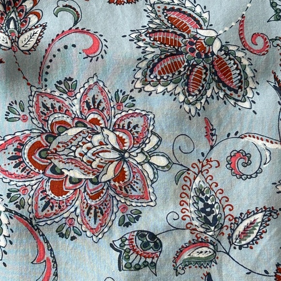 Xhilaration Cold Shoulder Boho Top Lace Crochet Bell 3/4 Sleeve Blue Size L - Picture 7 of 11